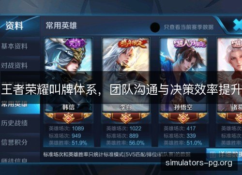 王者荣耀叫牌体系，团队沟通与决策效率提升
